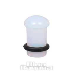 Blue Banana Moonstone Gemstone Ear Plug 4-16mm (Opal White)