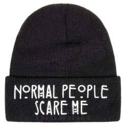 Blue Banana Normal People Scare Me Beanie Hat (Black)