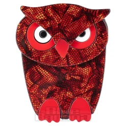 Blue Banana Owl Brooch (Red)