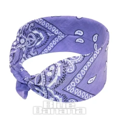 Blue Banana Paisley Bandana (Purple)