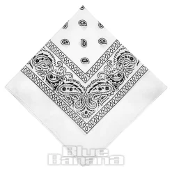 Blue Banana Paisley Bandana (White)