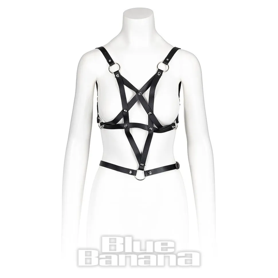 Blue Banana Pentagram Studs Harness (Black)