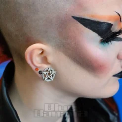 Blue Banana Pentagram Surgical Steel Tunnel (Silver)