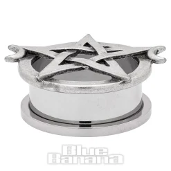 Blue Banana Pentagram Surgical Steel Tunnel (Silver)