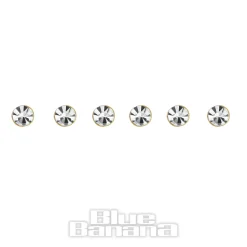 Blue Banana Plasma Gold Crystal Nose Studs (6 Pack)