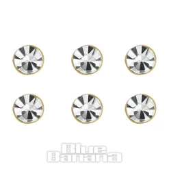 Blue Banana Plasma Gold Crystal Nose Studs (6 Pack)