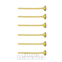 Blue Banana Plasma Gold Crystal Nose Studs (6 Pack)