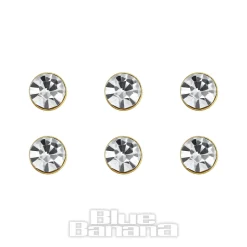 Blue Banana Plasma Gold Crystal Nose Studs (6 Pack)