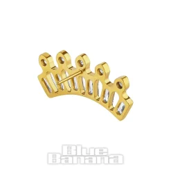 Blue Banana Plasma Gold Crystal Curve Threadless Top (Gold)
