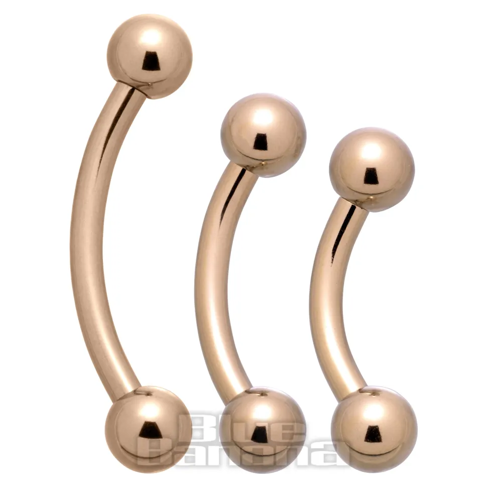 Blue Banana Plasma Gold Curved Barbell (Gold)