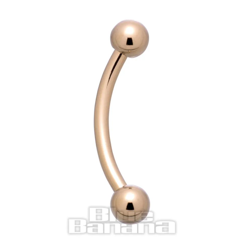 Blue Banana Plasma Gold Curved Barbell (Gold)
