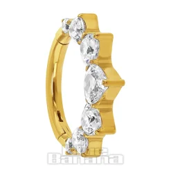 Blue Banana Plasma Gold 1.2 5 Hearts Hinged Segment Ring (Gold)
