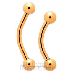 Blue Banana Plasma Gold Internally Threaded Curved Barbell 3mm Ball (Gold)