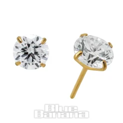 Blue Banana Plasma Gold Lab Diamond 4mm Threadless Top (Gold)