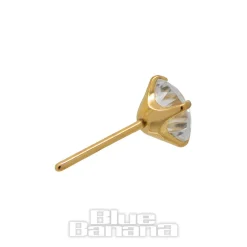 Blue Banana Plasma Gold Lab Diamond 4mm Threadless Top (Gold)