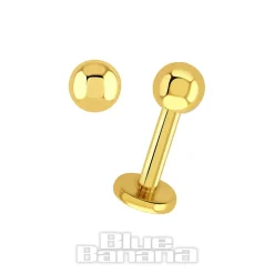 Blue Banana Plasma Gold 1.2mm Internally Threaded Labret (Gold)