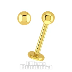 Blue Banana Plasma Gold 1.2mm Internally Threaded Labret (Gold)