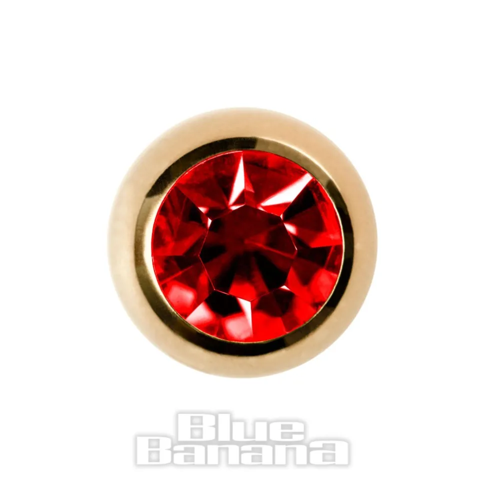 Blue Banana Plasma Gold 5mm Jewelled Ball (Siam)