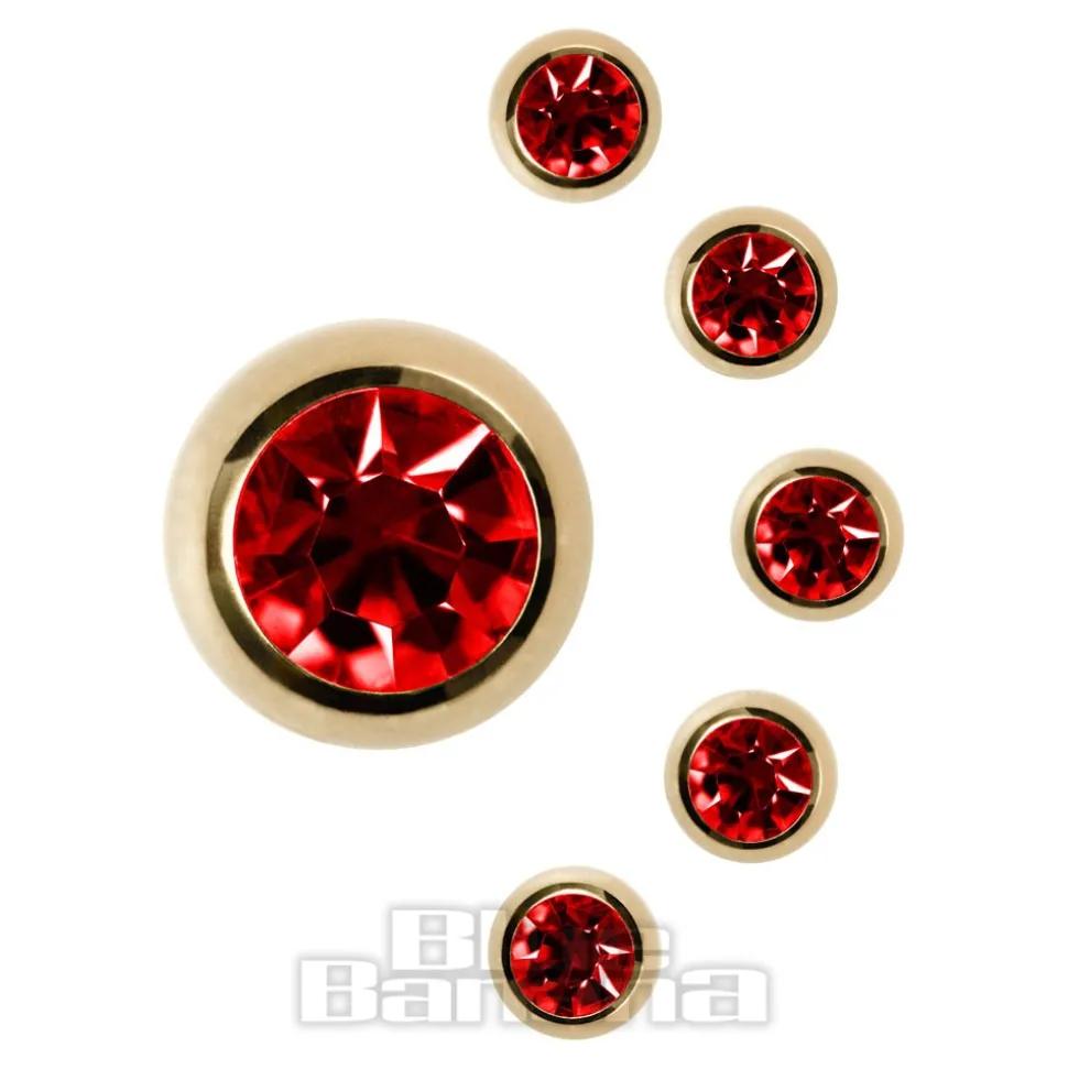 Blue Banana Plasma Gold 5mm Jewelled Ball (Siam)