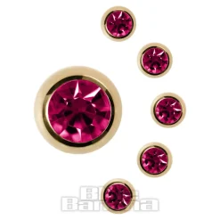 Blue Banana Plasma Gold 5mm Jewelled Ball (Fuchsia)