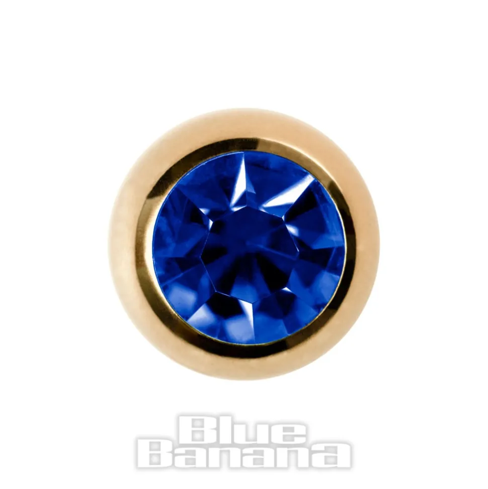 Blue Banana Plasma Gold 5mm Jewelled Ball (Capri)