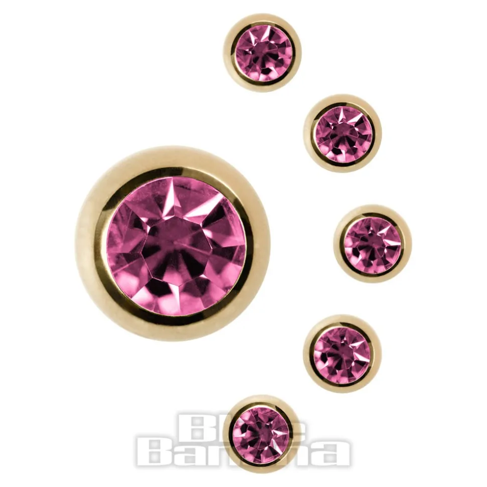 Blue Banana Plasma Gold 3mm Jewelled Ball (Rose)