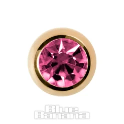 Blue Banana Plasma Gold 3mm Jewelled Ball (Rose)