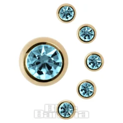Blue Banana Plasma Gold 3mm Jewelled Ball (Aqua)
