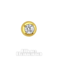 Blue Banana Plasma Gold 3mm Jewelled Ball (Crystal)