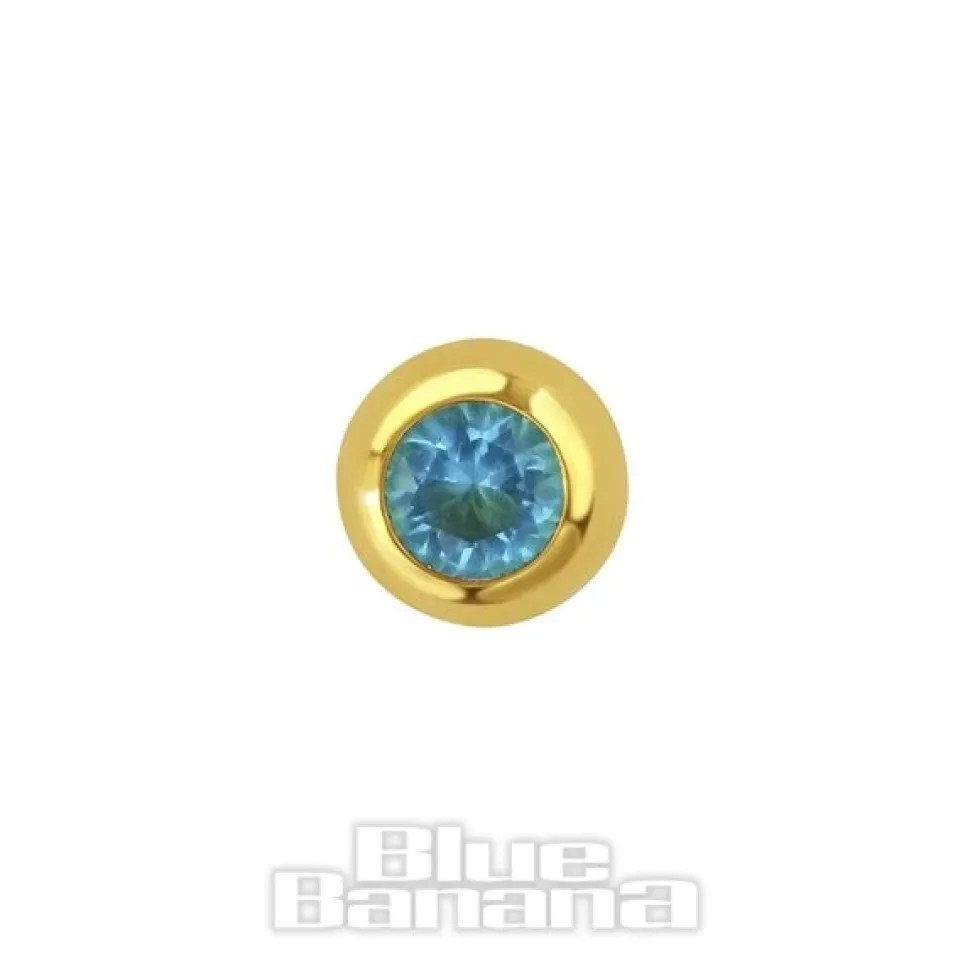 Blue Banana Plasma Gold 4mm Jewelled Ball (Aqua)