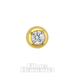 Blue Banana Plasma Gold 4mm Jewelled Ball (Crystal)