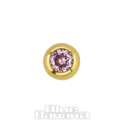 Blue Banana Plasma Gold 4mm Jewelled Ball (Rose)