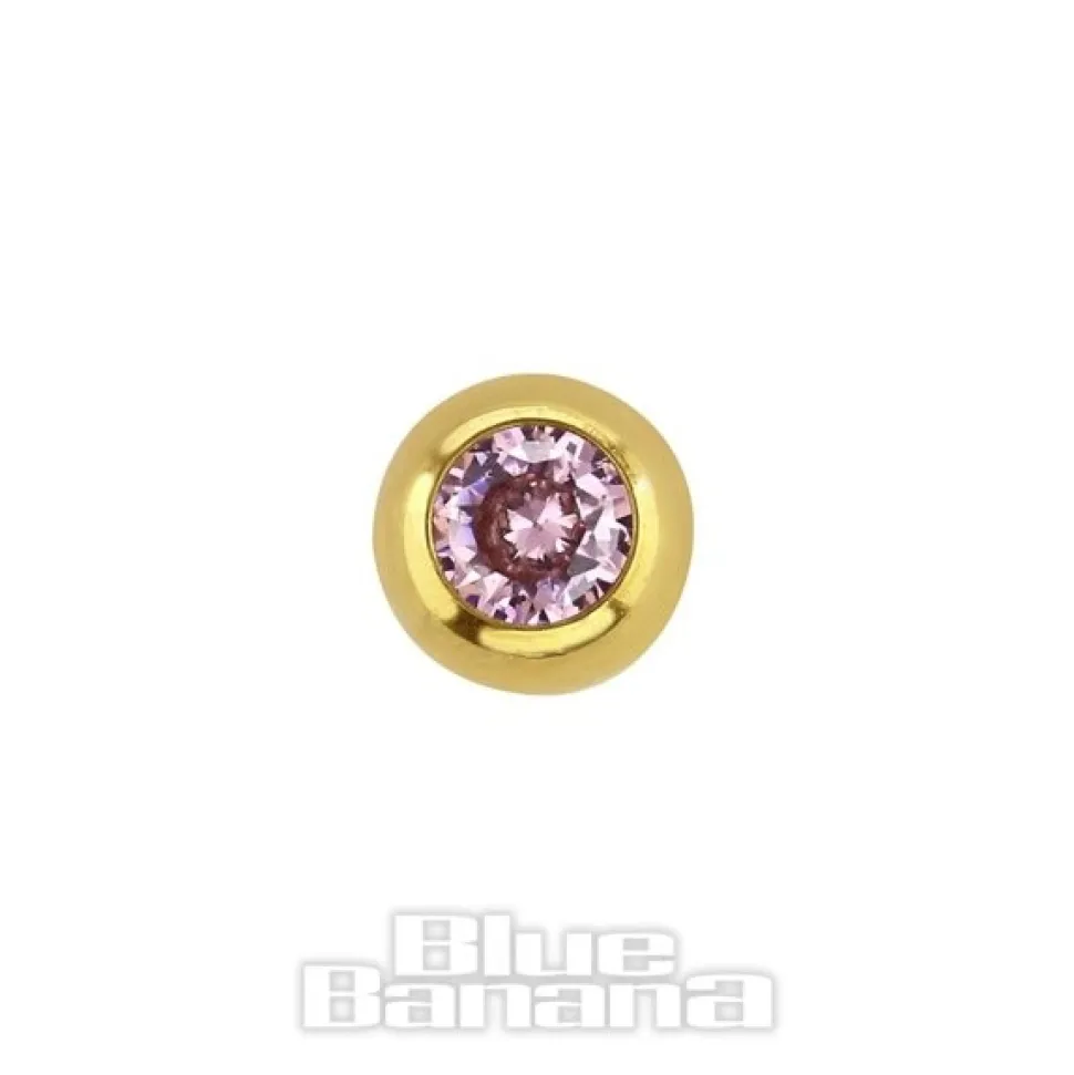 Blue Banana Plasma Gold 4mm Jewelled Ball (Rose)