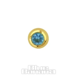 Blue Banana Plasma Gold 3mm Jewelled Ball (Aqua)