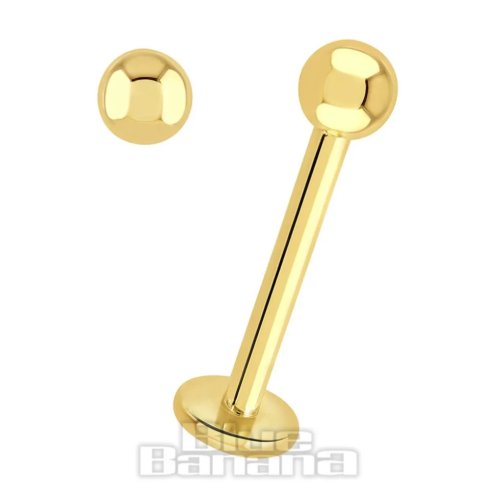 Blue Banana Plasma Gold 1.2mm Labret (Gold)