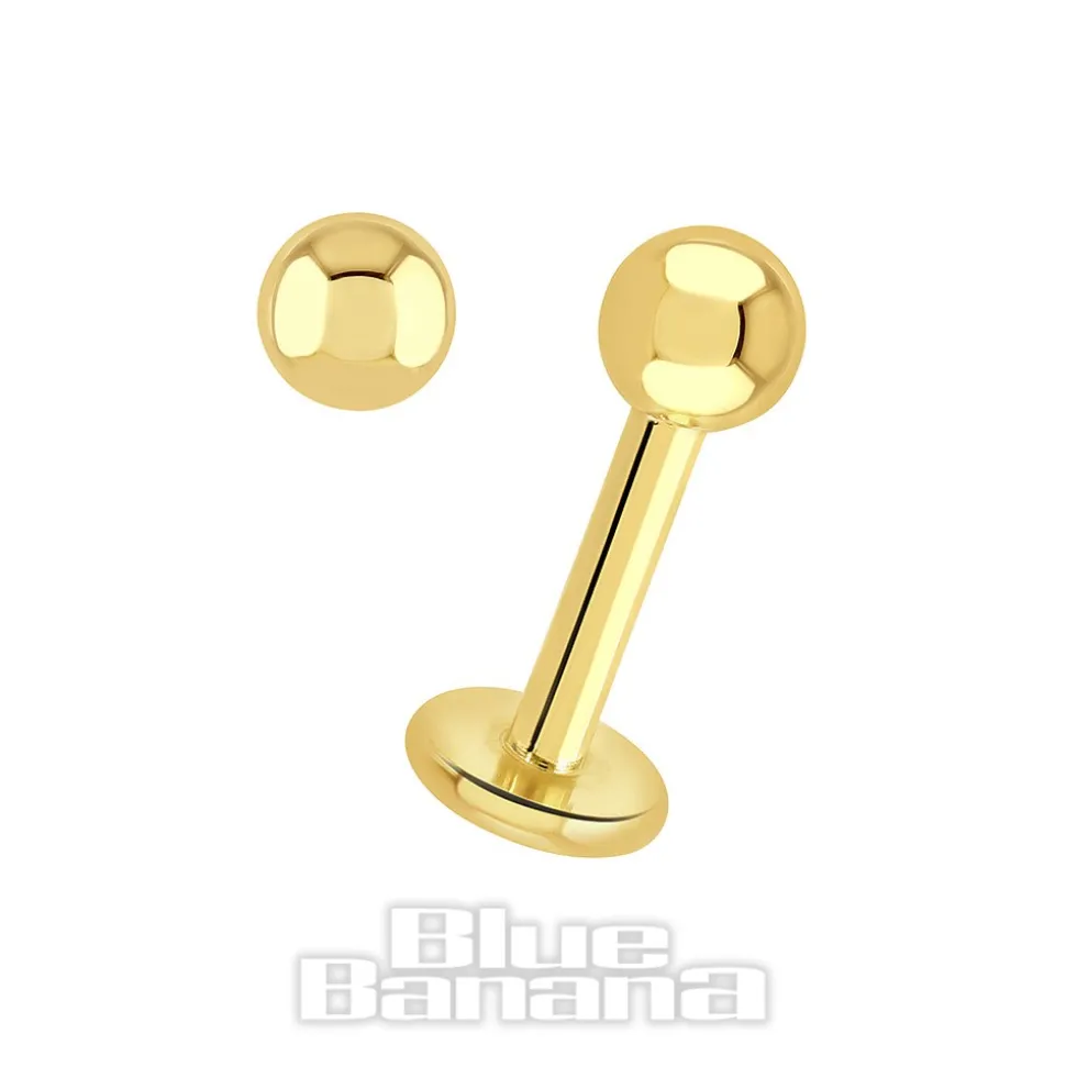 Blue Banana Plasma Gold 1.2mm Labret (Gold)