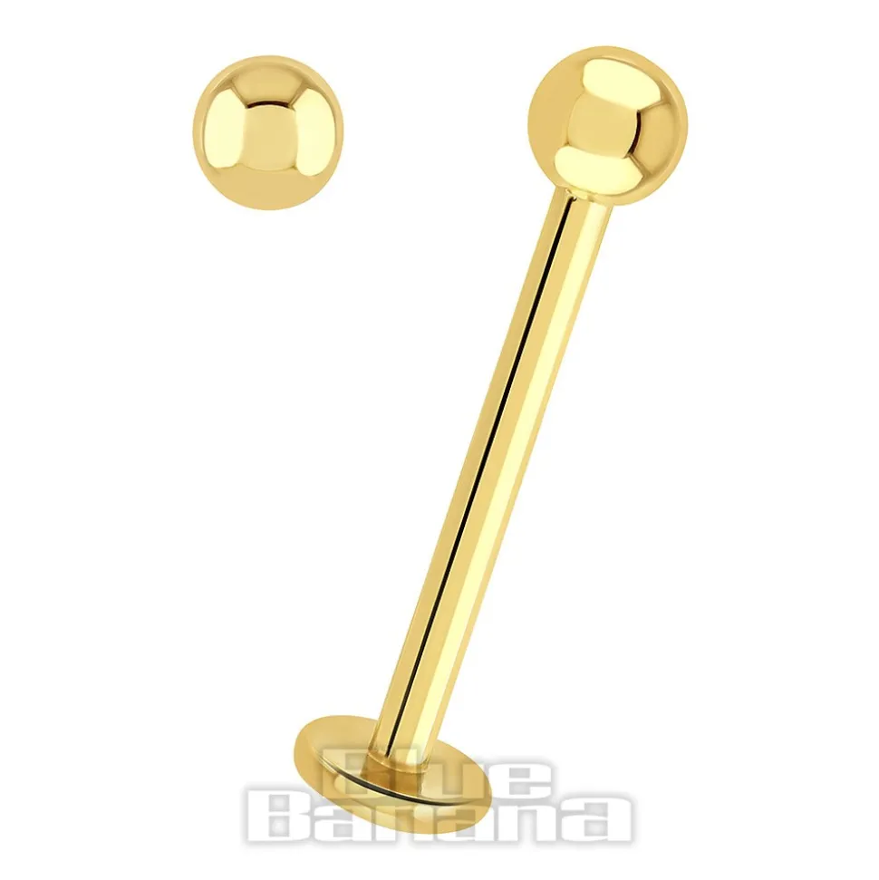 Blue Banana Plasma Gold 1.2mm Labret (Gold)