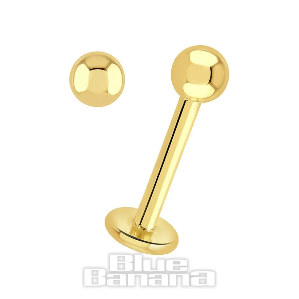Blue Banana Plasma Gold 1.2mm Labret (Gold)