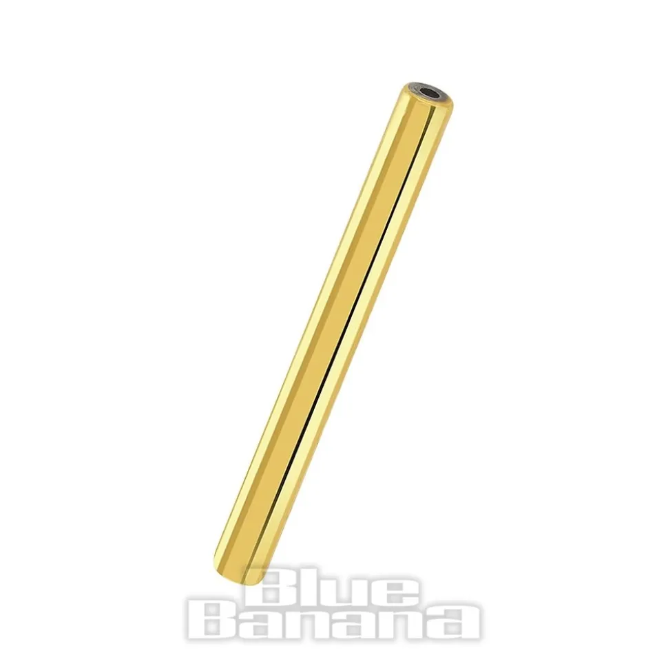 Blue Banana Plasma Gold Plain Threadless Nipple Bar (Gold)