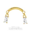 Blue Banana Plasma Gold 1.2 x 8mm Bar Double Drop Gems Threadless Labret (Gold)