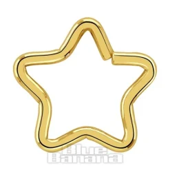 Blue Banana Plasma Gold 1.2 x 10mm Daith Star Ring (Gold)