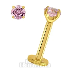 Blue Banana Plasma Gold 1.2 X 8mm Gem Threadless Labret (Rose)