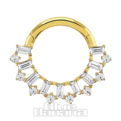 Blue Banana Plasma Gold 1.2 x 8mm Hinged Segment Ring (Gold)