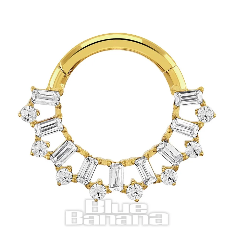 Blue Banana Plasma Gold 1.2 x 8mm Hinged Segment Ring (Gold)