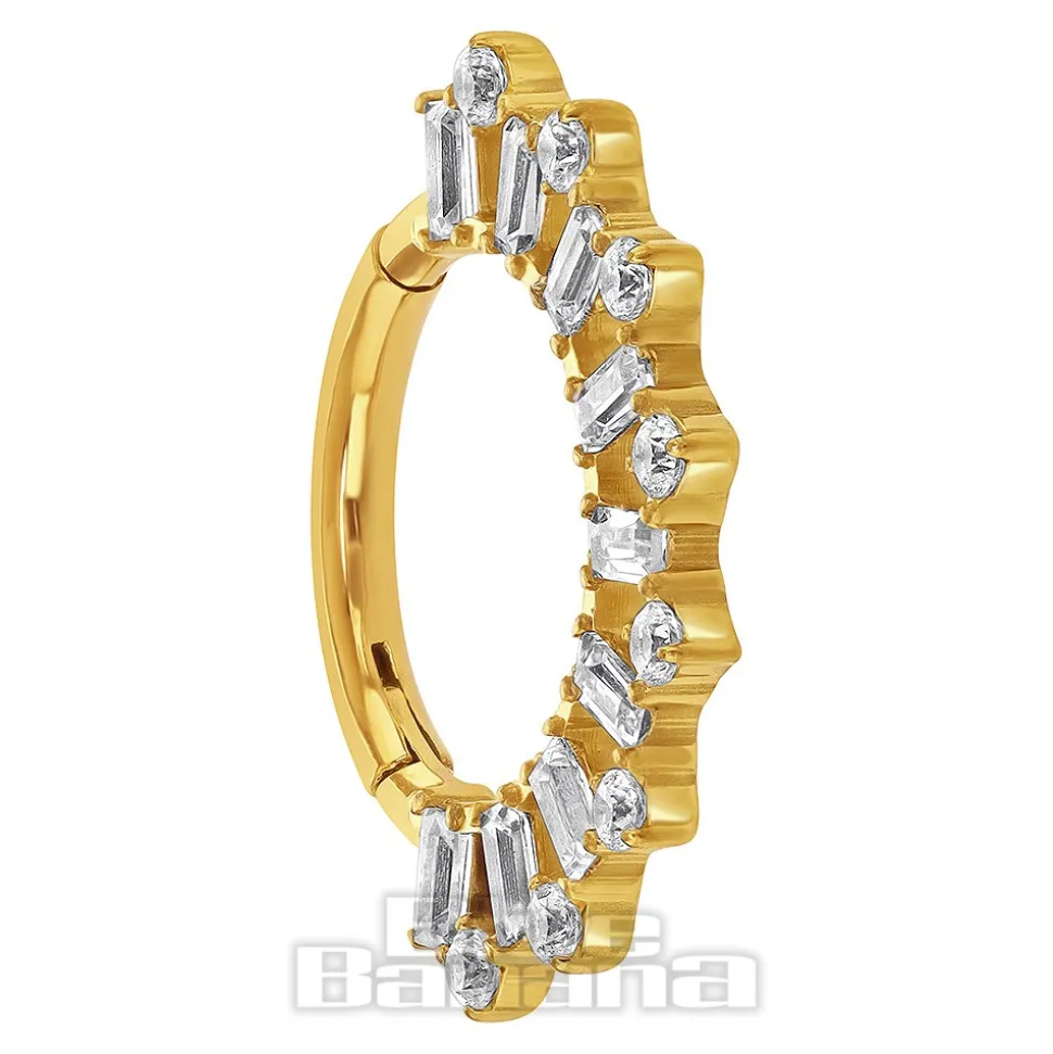 Blue Banana Plasma Gold 1.2 x 8mm Hinged Segment Ring (Gold)
