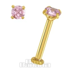 Blue Banana Plasma Gold 1.2 x 8mm Round 3mm Rose Labret (Gold)