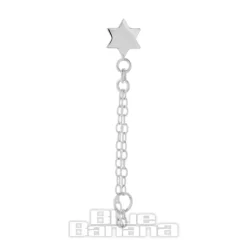 Blue Banana Plasma Gold 1.2 x 8mm Star Chain Threadless Labret (Gold)