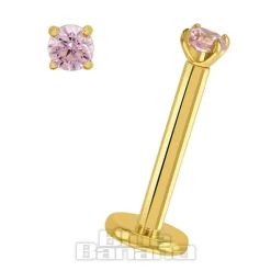 Blue Banana Plasma Gold 1.2 x 8mm Threadless Labret (Rose)