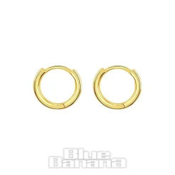 Blue Banana Plated Gold Huggie Clicker Hoops (Pair)