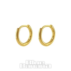 Blue Banana Plated Gold Huggie Clicker Hoops (Pair)